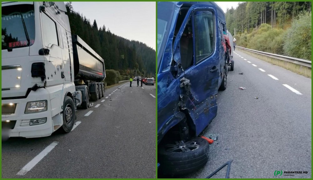 O moldoveancă a murit după ce a fost proiectată prin geam din microbuzul care a intrat într-un autotren